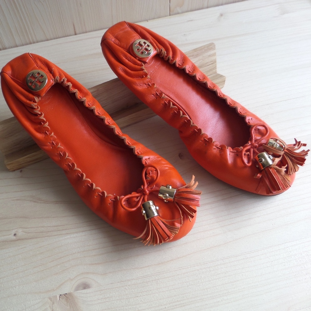 Tory Burch Reese Tassel Elastic Ballet Flats